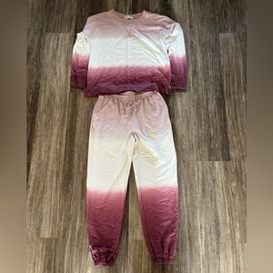 Women’s Knox Rose Pajama Set - Burgundy and Cream Ombre